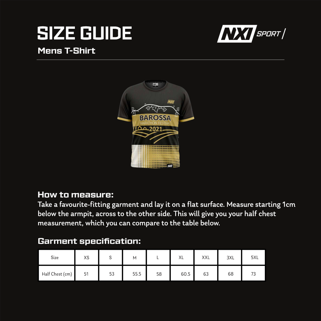 Tshirt Mens Sizing Chart